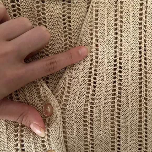 Vino Rouge Knit Button Up - Picture 6 of 6